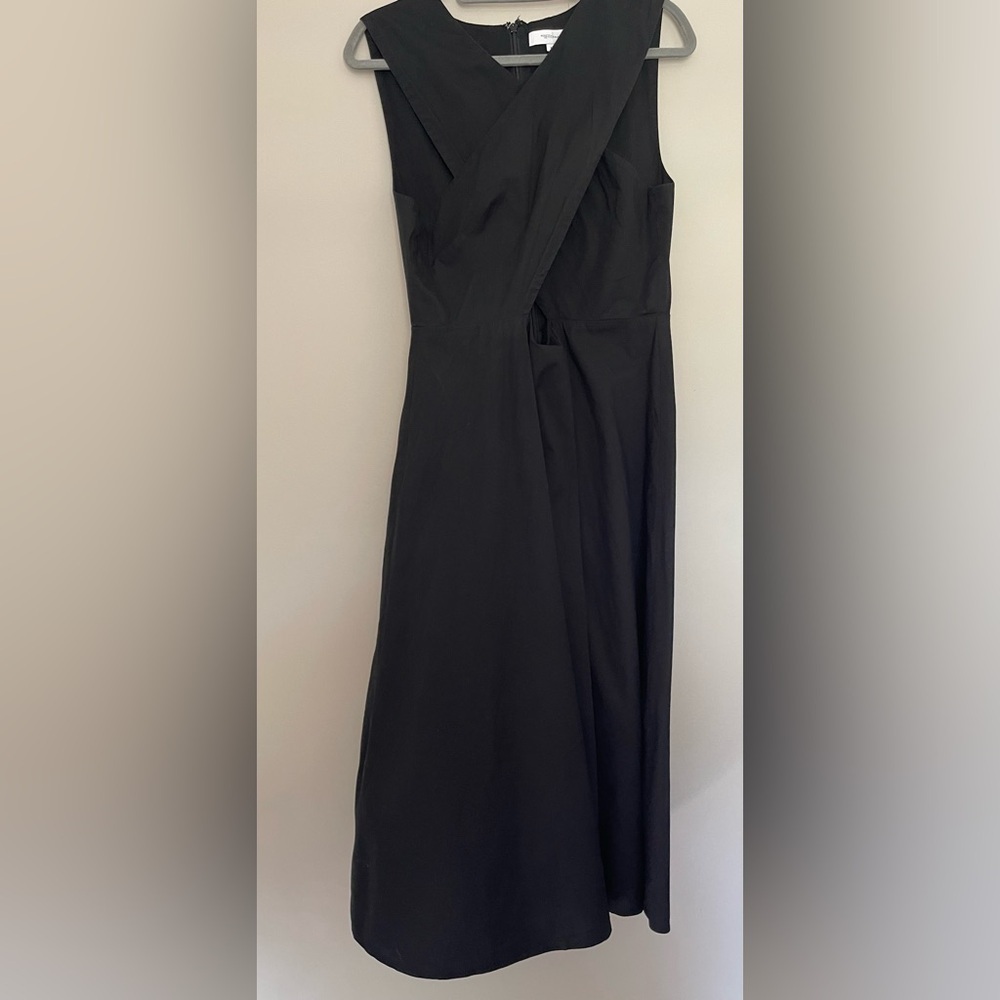 Rosetta Getty Black Sleeveless Midi Dress with Front Cutout - Picture 5 of 11